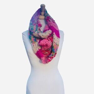 NWT!  BP Nordstrom Pink Purple Green Knit Infinity Scarf